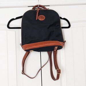 Dooney & Bourke navy nylon backpack with real leather